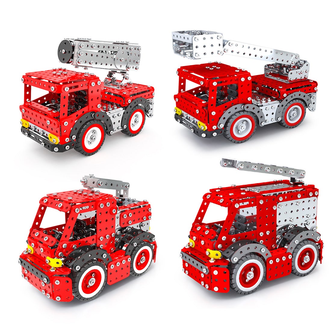 1375Pcs DIY Metal Assembly Toy Fire Engine Model Fire truck combination