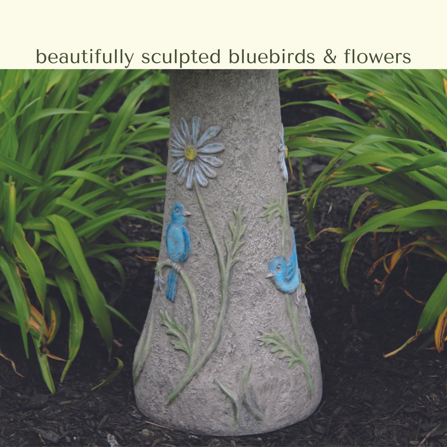 Bluebird 2-Piece Concrete Bird Bath