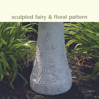 Fairy 2-Piece Concrete Bird Bath