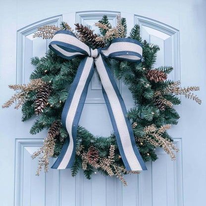 24" Tribeca Spruce Blue Wreath Unlit