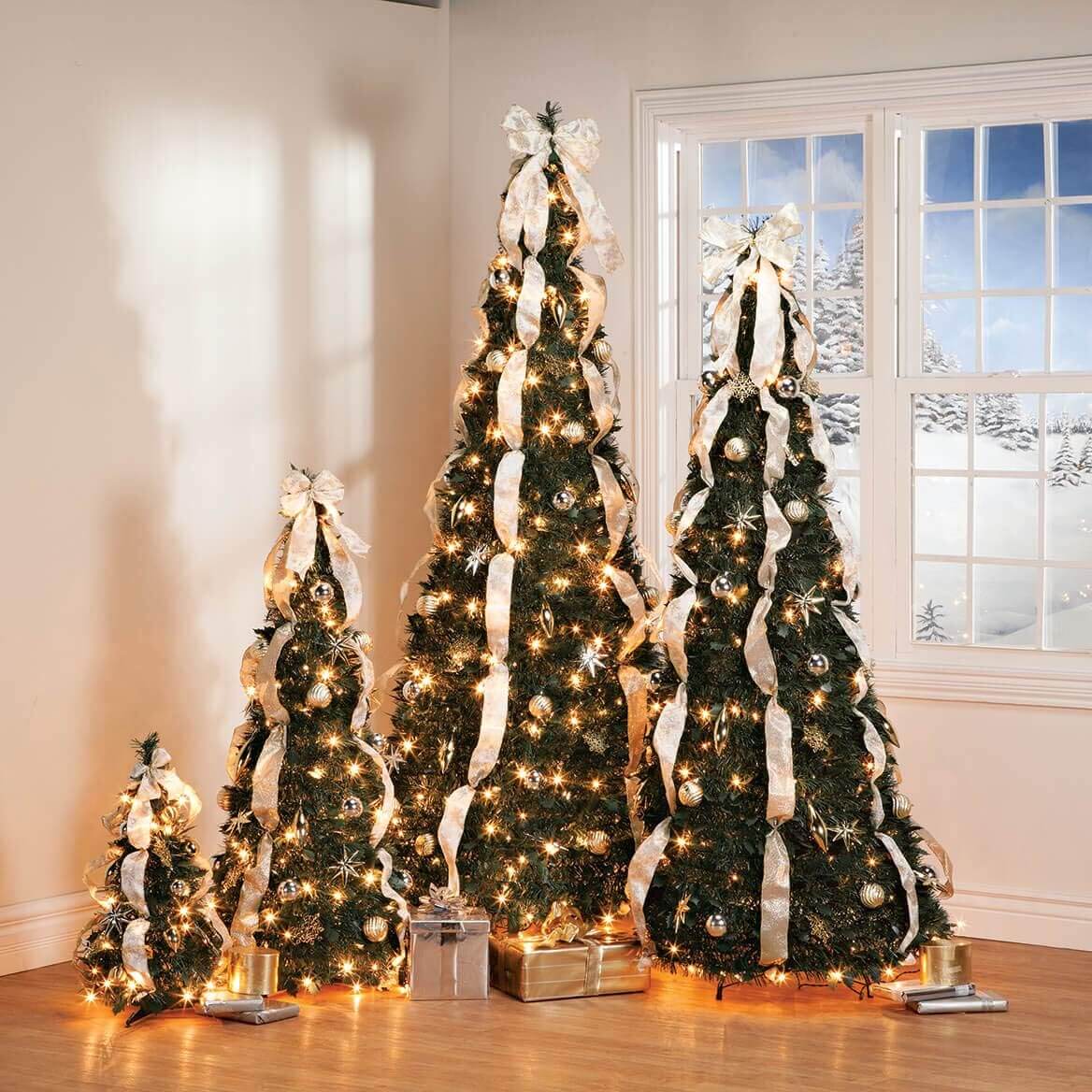 Folding Gold & Silver Christmas Tree