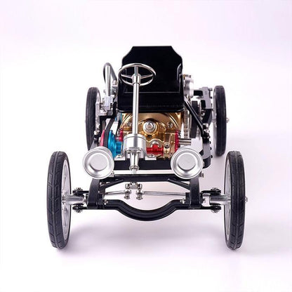 Retro-styled Metal Single Cylinder Engine Car Vehicle Assembly Model Toy for Adult