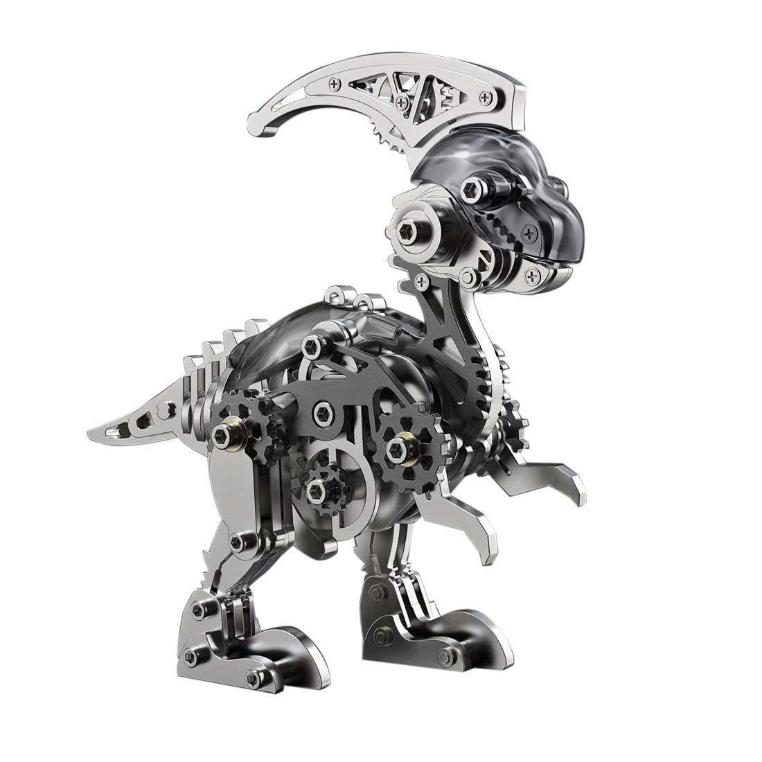 3D Metal Mechanical Dinosaur Model Kit DIY Parasaurolophus Assembly Model - 160PCS