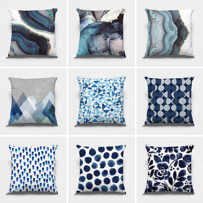 Abstract Blue Cushion Covers