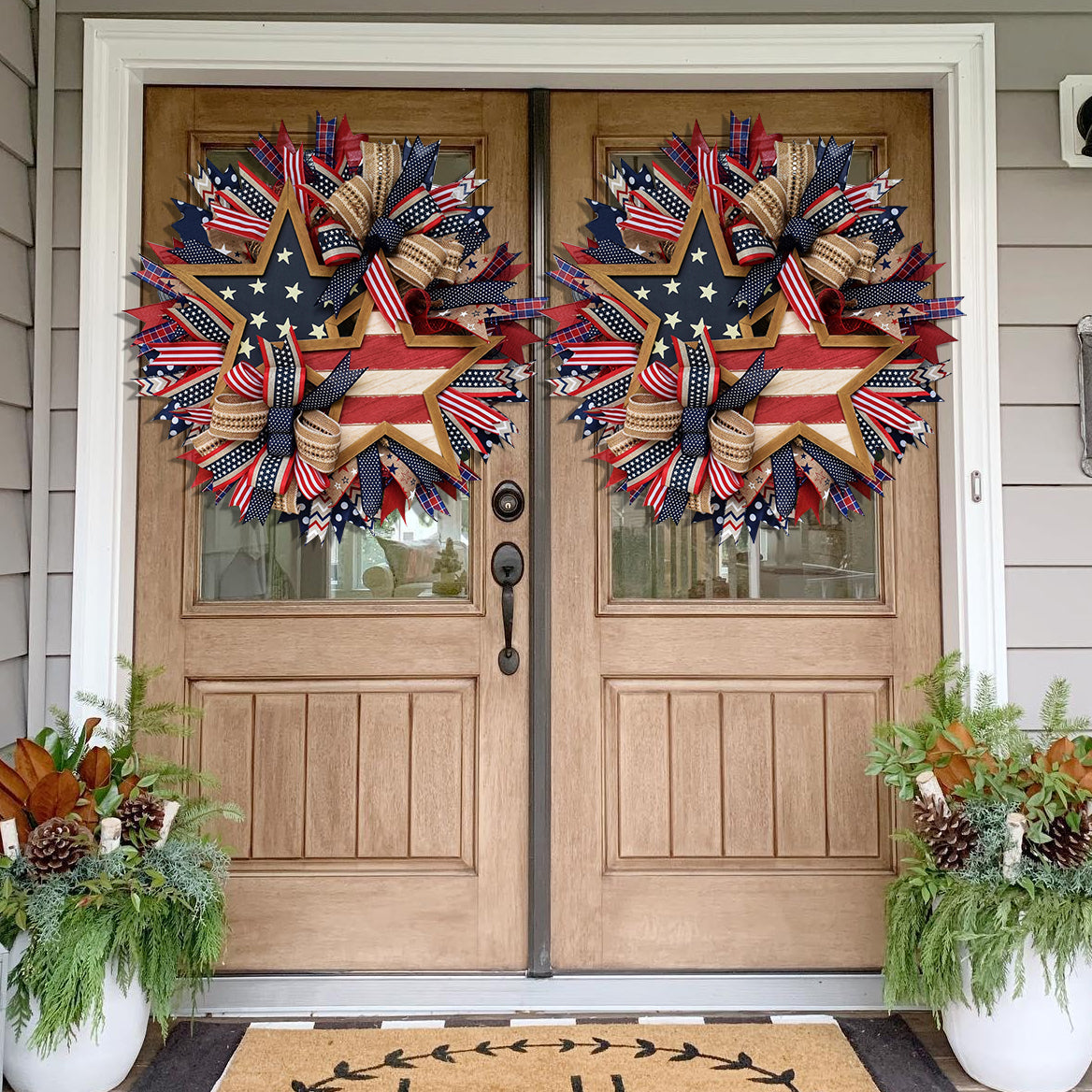 Rustic Patriotic Stars Wreath