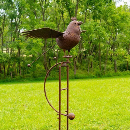 Large Iron Rocking Rooster Stake