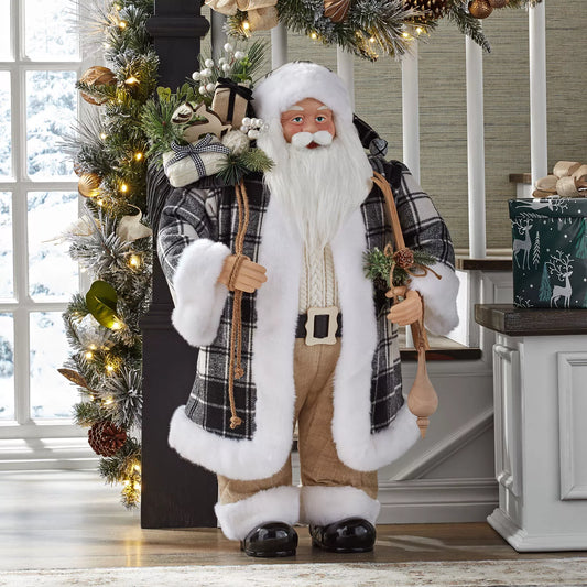 36"H Fabric Santa - Caucasian