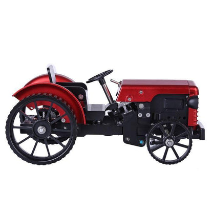 Mini APP RC Tractor Metal Romote Control Model Tractor in Red DIY Assembly Kit Educational Toy Gifts Collection - Enginediy