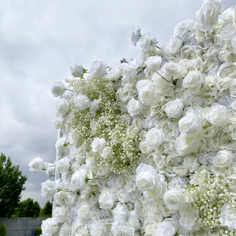 🌸Handmade Roll-Up Fabric Flower Wall (With Stand)