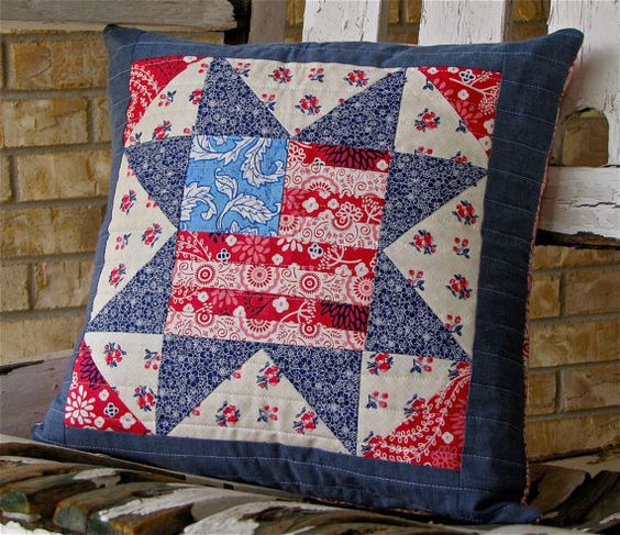 Patriotic Star CLA080424148 Quilted Pillow Case