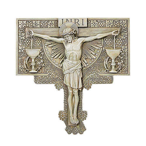 Crucifixion INRI Ornate Garden Plaque