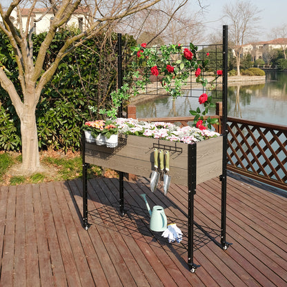 Mobile Garden with Trellis & Under Shelf plus Basket & Hook Kit