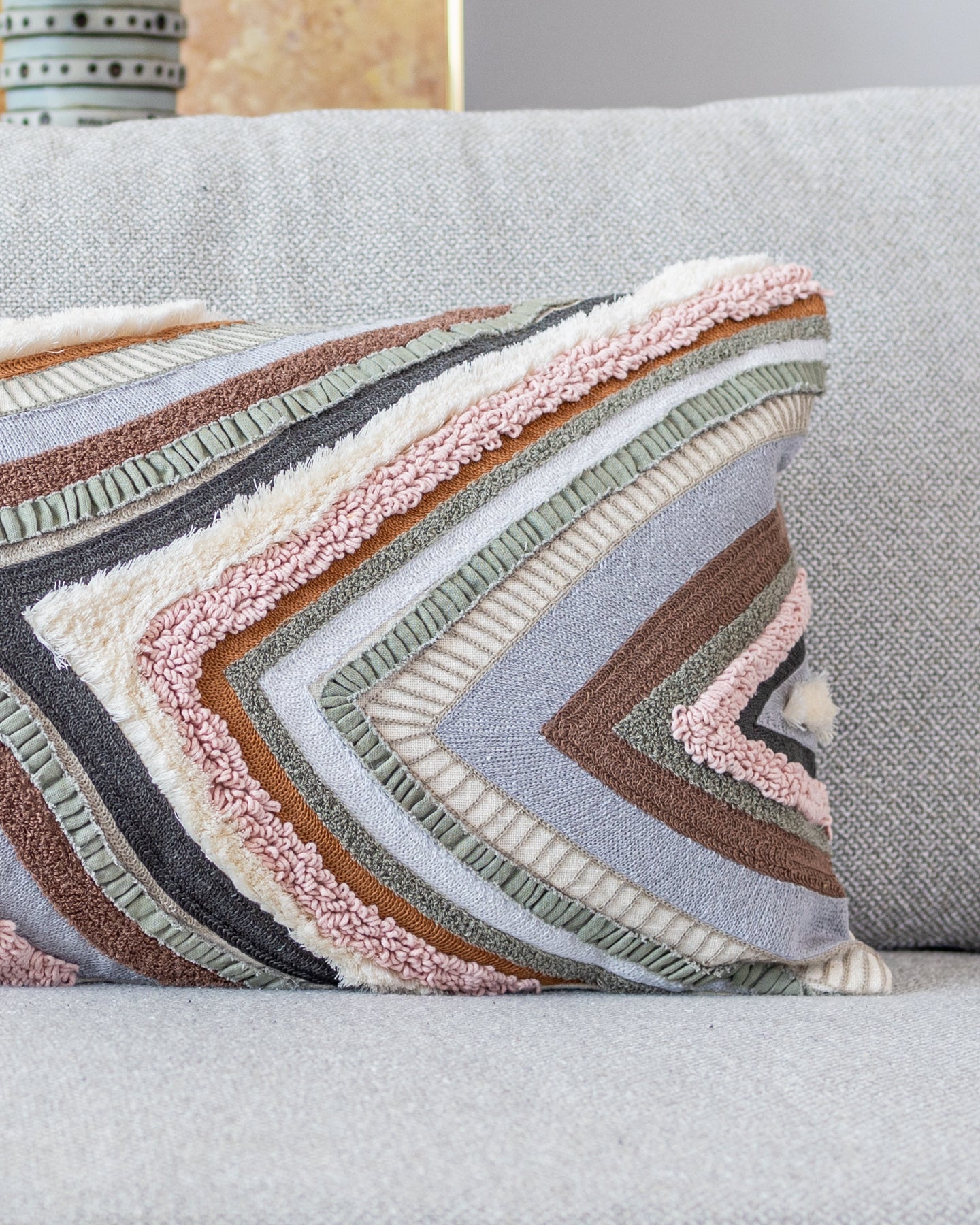 Agate Organic Cotton Abstract Lumbar Pillow