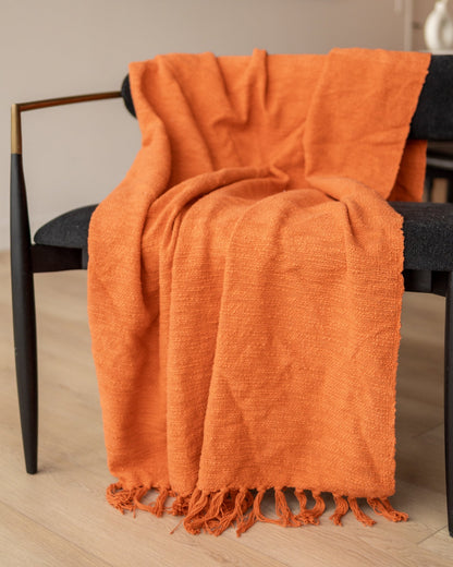 Allecra Organic Cotton Slub Knit Throw Blanket