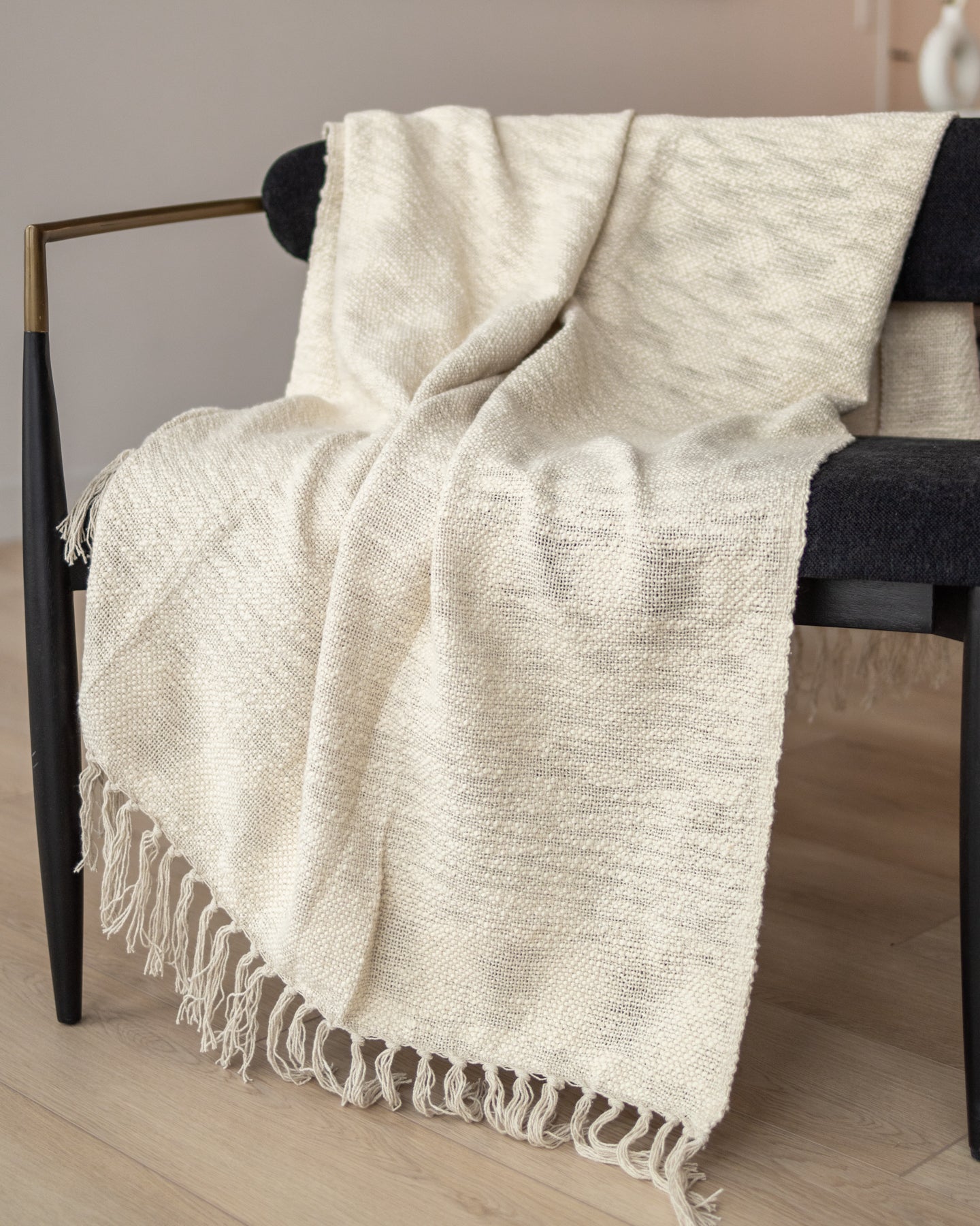 Allecra Organic Cotton Slub Knit Throw Blanket