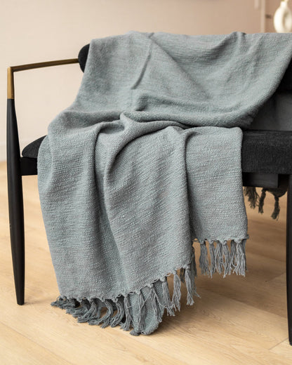 Allecra Organic Cotton Slub Knit Throw Blanket