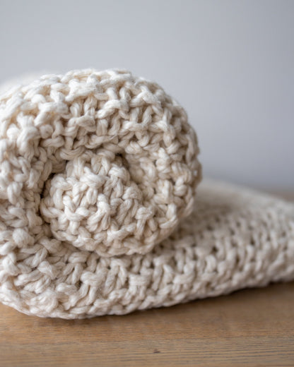 Amelie Hand Knit Organic Cotton Throw Blanket