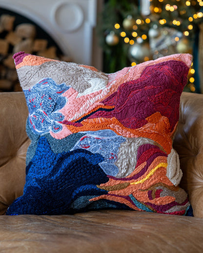 Aura Organic Cotton Abstract Throw Pillow