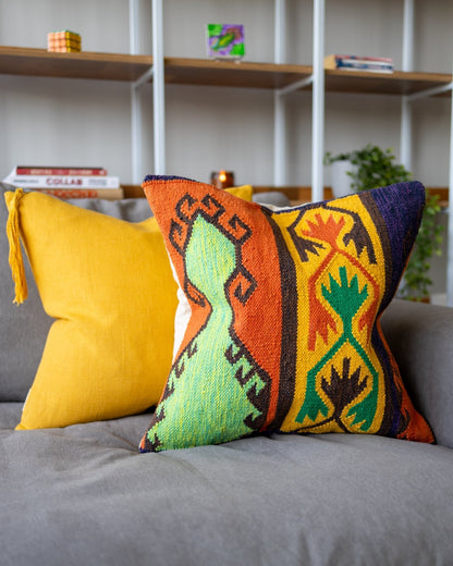 Avik Organic Cotton Kilim Throw Pillow