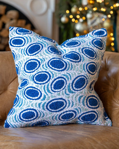 Azzurro Organic Cotton Throw Pillow