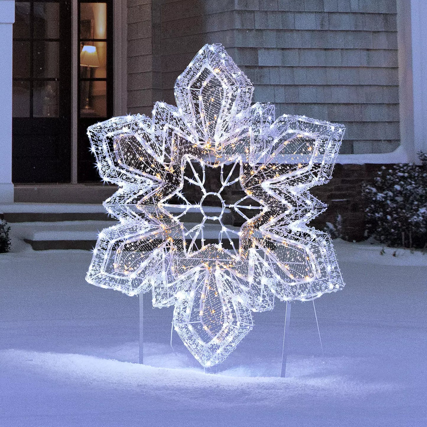 40" Pre-Lit Iced Snowflake