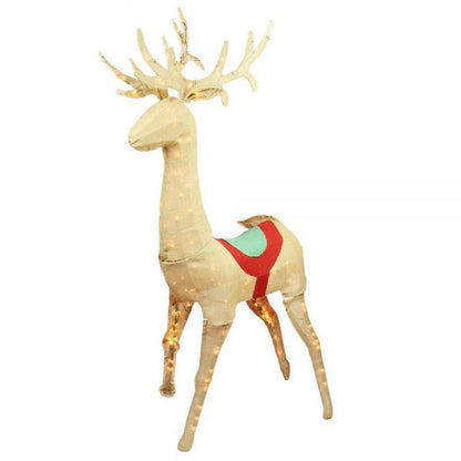 Christmas-60 in christmas pre lit rustic burlap standing reindeer outdoor decoration