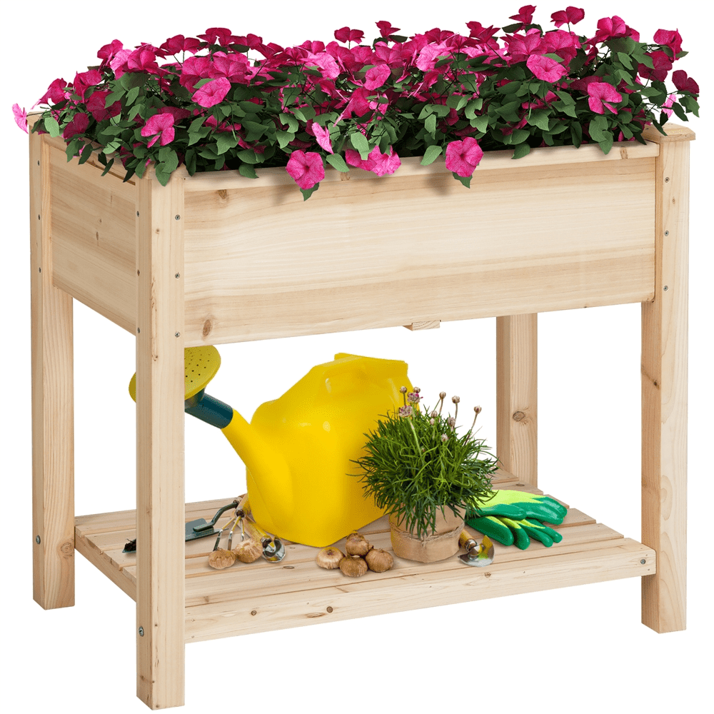 Wooden Raised Garden Bed Elevated Planter Box with Legs for Indoor/Outdoor