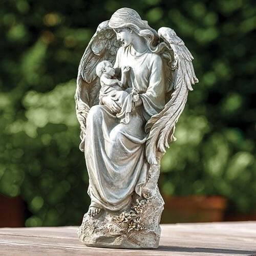 Angel With Baby Memorial Garden Statue