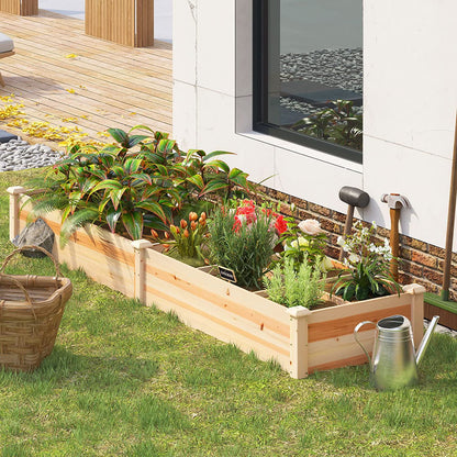 Wooden Raised Garden Bed, Outdoor Garden Bed Planter Box Garden Planters for Vegetables, Flowers, Herbs, 91.5