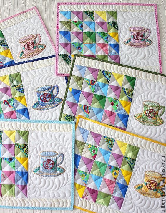 Cup Of Tea CLA04122359 Quilted Placemats