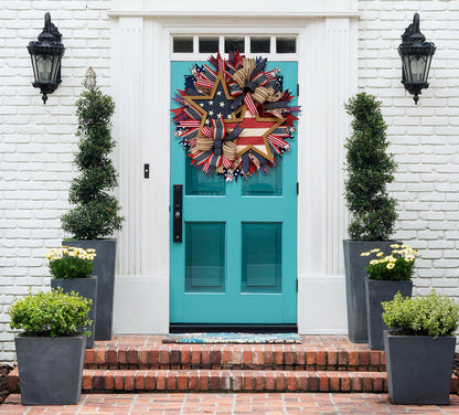 Rustic Patriotic Stars Wreath