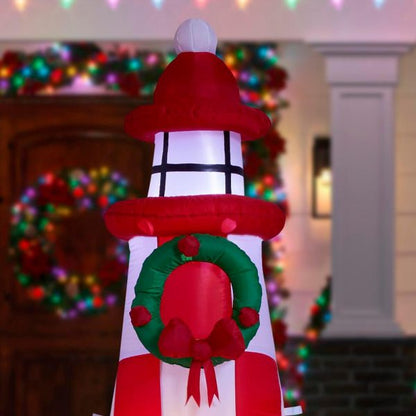 Christmas-7 5 ft inflatable lighthouse scene