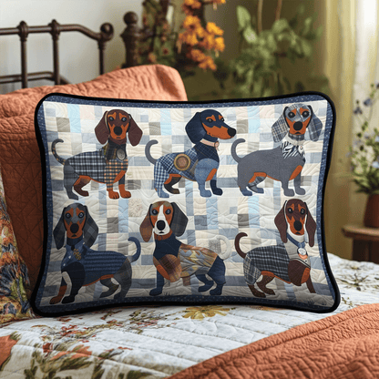 Blue Dachshund Quilted Bedding Pillow Case NCU0TH2121