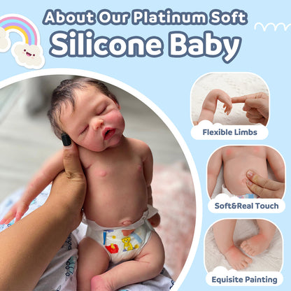 12"& 16" Flexible Full Body Silicone Reborn Doll Boy or Girl Aleve and Tuled, Exquisite Craftsmanship to Every Inch of Body