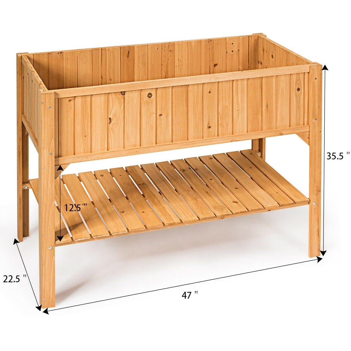 Raised Garden Bed Stand Elevated Wood Planter Box Shelf