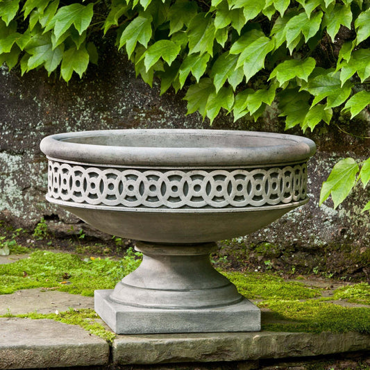 Low Fretwork Urn Garden Planter