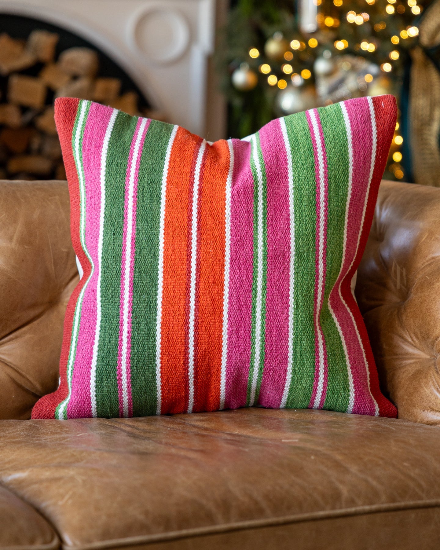 Blake Organic Cotton Striped Throw Pillow