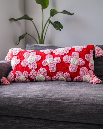 Blossom Organic Cotton Flower Lumbar Pillow