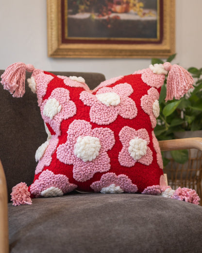 Blossom Organic Cotton Flower Throw Pillow