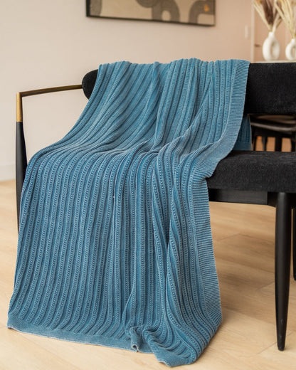 Brooklyn Organic Cotton Knit Throw Blanket