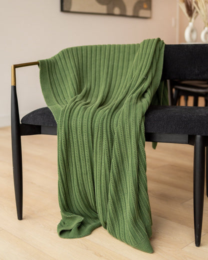 Brooklyn Organic Cotton Knit Throw Blanket