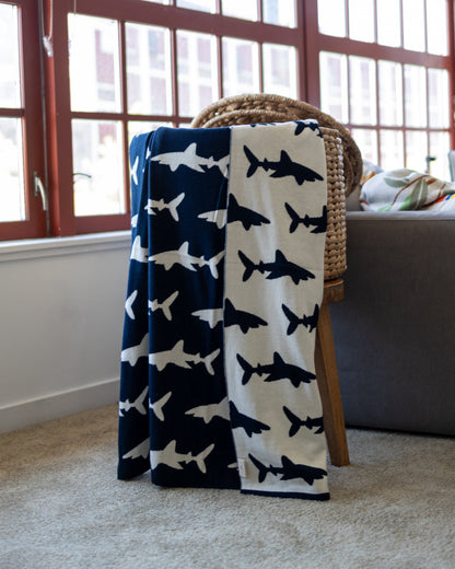 Bruce Organic Cotton Shark Baby and Kids Throw Blanket