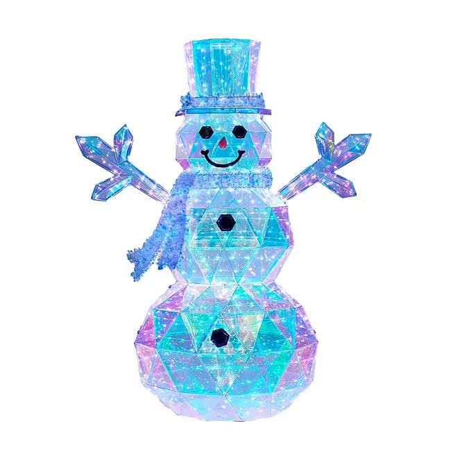 6' Pre-Lit Prismatic Snowman