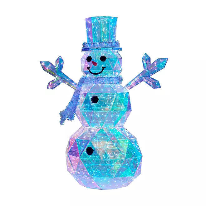 6' Pre-Lit Prismatic Snowman