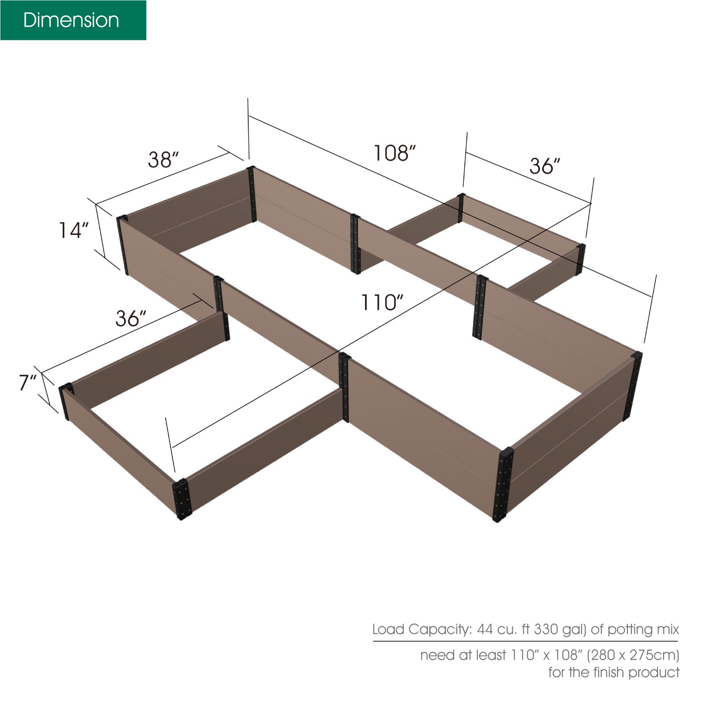 Cross Raised Garden Bed