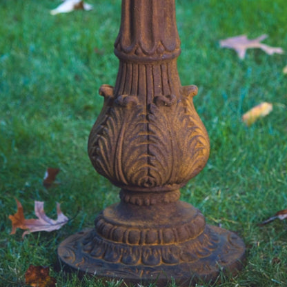 Victorian Fern Leaf 1-Piece Concrete Bird Bath