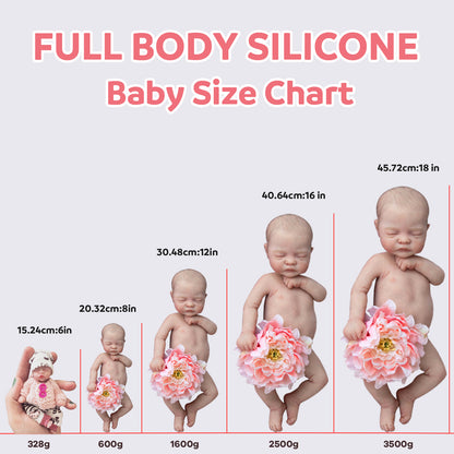 12" Awake Baby Boy Basaka Full Body Silicone Bendable Reborn Mini Dolls