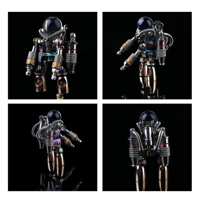 154PCS 3D Colorful Metal Astronaut DIY Backpack Pendant