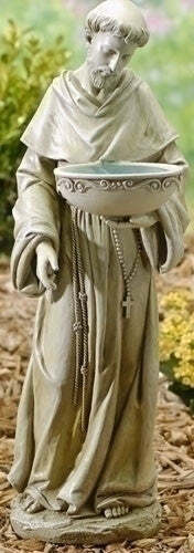 Saint Francis Solar Bird Bath Garden Statue