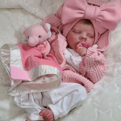 12"&17" Flexible Reborn Doll Silicone Baby Doll Girl Louis, Washable Posable Bendable for Age 3+ Kids By Dollreborns